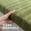 Alfombrilla de chenilla con patrón de espina de pescado vintage para ventana de mirador Alfombrilla para alféizar Sentido avanzado Cojín para balcón dormitorio Extraíble y lavable Ventana de mirador