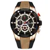 Reloj deportivo de recompensa con correa de silicona hipoalergénica, diseño color-block, impermeable, luminoso, cronógrafo, reloj para hombre con tres subesferas y seis manecillas