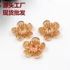 Cobre Puro 16mm Flor de Cinco Pétalos Corazón Soporte para Flores Horquilla Dinastía Han Accesorios para el Cabello Accesorios de Joyería DIY Estilo Antiguo Joyería Tendencia Nacional