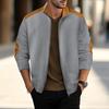 Chaqueta informal de otoño para hombre, de manga larga, con cuello vuelto, bordada en la muñeca y cremallera, para jóvenes.