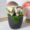 Maceta de lana de simulación para plantar flores, verde champiñón, bonsái, pequeña, fresca, decoración para sala de estar del hogar, adornos pequeños, accesorios para fotografía, venta al por mayor