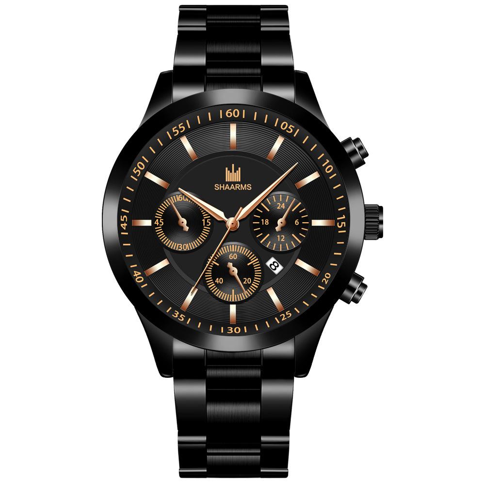 黑色钢带黑壳黑面玫金针