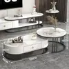Mueble de TV de Pizarra de Lujo Ligero Mesa de Café Combinación Mesa de Café Moderna Simple para Apartamento Pequeño Gabinete de Piso para Sala de Estar Mueble de TV