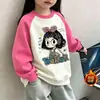 Sudadera de Dibujos Animados para Niños 2026 Otoño/Invierno Nuevo Estilo Sudadera de Algodón con Cuello Solapa para Niñas Pulóver Moderno Camiseta Básica para Niños Mayores
