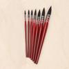 Conjunto de Pincéis Vermelhos Chubby de Pelo de Esquilo para Aquarela, Pincel para Aquarela e Guache de Qualidade Profissional para Estudantes de Arte, Pincel para Aquarela de Cabeça Redonda e Cabeça Chata