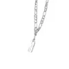 Collar plateado de doble capa para mujer con colgante cuadrado, cadena para la clavícula, nuevo accesorio de cuello de lujo ligero de moda, nicho, alta gama