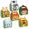 DD197 Animales de la Jungla Bosque tigre león jirafa elefante cebra mono tridimensional con forma caja portátil