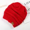 Chapéu de Lã Outono e Inverno Transfronteiriço Feminino cc Chapéu para Rabo de Cavalo Quente Tricô CC Topo Vazio Simples Chapéu de Lua
