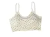 Sujetador inalámbrico para niña con estampado floral, copas fijas, top tipo tank transpirable con tiras, ropa interior cómoda de verano para la pubertad LB26