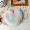 Nueva Bolsa de Peluche Colorida de Amor Estilo Coreano Forma de Corazón Linda Bolsa de Peluche Moda de Nicho Cadena Bolso Cruzado de Peluche