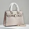 Bolsa Versátil, Bolsa de Mão Fashionável de Grande Capacidade, Bolsa de Ombro Feminina, Bolsas de Couro Brilhante com Padrão de Pedra