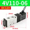 Válvula Solenoide Airtac 4V210-08/310/410 Válvula de Control de Aire de Dos Posiciones y Cinco Vías para Reversión de Cilindro Neumático