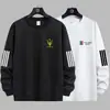 Sudadera de peso pesado 300gCuello redondo, nuevo producto de otoño, corte holgado, gruesa, de manga larga, sin capucha, casual, camiseta base versátil