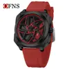 Reloj de Moda OFNS Esqueleto de Coche Rotación 360 grados Reloj para Hombre Tendencia Más Vendido Versátil para Estudiantes Reloj de Cuarzo