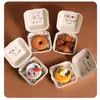 Caja de Pulpa de Papel Desechable para Hamburguesa Personalizable Ecológica Biodegradable Soporta Impresión Caja para Hamburguesa de 4 pulgadas 6 pulgadas Grado Alimenticio