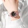 Reloj de mujer más vendido transfronterizo, moderno y versátil, con esfera de fuegos artificiales en forma de corazón, acabado mate, popular reloj de cuarzo para mujer de comercio exterior, disponible para dropshipping