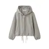 Comércio Exterior Transfronteiriço Roupas Femininas Outono Novo Estilo Europeu e Americano Moda Casual Jaqueta com Capuz Xadrez 6318010