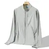 Ropa con Protección Solar para Hombre, Seda de Hielo Ligera, Chaqueta para Hombre Talla Grande, Cuello Alto, Nueva Ropa de Verano para la Piel, Ropa con Protección Solar, Chaqueta Elástica