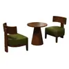 Conjunto de mesa e cadeiras casuais, uma mesa e duas cadeiras, conjunto de três peças, pequena poltrona individual para varanda, adequado para pousadas e hotéis, estilo vintage