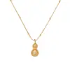 Nuevo Collar Simple Estilo Chino de Calabaza con Circonita para Mujer, Lujo Ligero, Moda de Alta Gama, Cadena para Clavícula Gruesa de Color Dorado Real que Conserva el Color