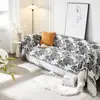 Funda de sofá de chenilla estilo vintage, apta para todas las estaciones, estampado floral, funda de sofá artística de una pieza para sala de estar y apartamento de alquiler