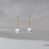 Nalan Prata de Lei S925 Clássico Simples Diamante Nu Exquisito Pequeno Senso de Design Pingente de Diamante Único Gancho de Orelha M06063