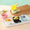 Prato de Cerâmica Personalizado com Alça para Uso Doméstico, Mini Leiteira, Tigela Pequena para Molho, Xícara de Creme com Alça, Prato para Condimentos
