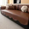 Nuevo Cojín para Sofá de Cuero, Universal para Todas las Estaciones, Antideslizante, Impermeable, Anti-Arañazos de Gato, Tela Especial para Cubrir Sofás de Cuero, Cojín para Asiento de Verano