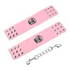 Sm Venta al por Mayor Productos Sexuales para Adultos Patrón Diamante Cadena de Hierro Esposas de Mano y Pie Bondage de Cuero Cadena de Mano Ribete de Borde Accesorios de Mano