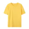 Camiseta de manga corta de algodón peinado de 180 g, unisex, estilo ligero de verano, color liso, cuello redondo, adecuada como capa interior o camiseta blanca casual