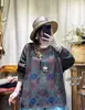 Suéter Plus Size para Mulheres, Outono/Inverno 2025 Novo Estampa Vintage Estilo Étnico Algodão Versátil Pulôver Malha