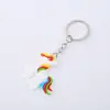 Chaveiro de unicórnio de desenho animado da Amazon, pingente de cavalo arco-íris de borracha macia em PVC, joia, pequeno presente, brinquedo em estoque