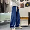 Calças estilo vibe americana outono masculino all-match jeans marca de moda ins high street primavera e outono solto reto calças largas