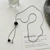 Collar Colgante Ojo de Tigre Maillard Girasol para Mujer, Accesorio de Cadena Larga con Borla para Suéter de Diseño de Nicho Otoño/Invierno