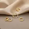 Pendientes de Aro Lisos de Plata de Ley 925 para Mujer, No Necesitas Quitártelos al Dormir, Pendientes de Aro Pequeños de Celebridad de Internet Coreana, Clavos para Cartílago de la Oreja, Aros Redondos