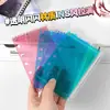 M5 Glitter Cor de Doce Bolsa com Zíper de Folhas Soltas Material para Planner Bolsa de Armazenamento de Cartão de Foto de Idol Pingente de Foto DIY