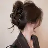 Lindo y elegante pinza de tiburón con forma de lazo, pinza para el pelo de moda con diseño floral, accesorio simple para peinados recogidos a medias