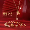 Bolsa de la Suerte Original de Plata Pura S925 Colgante de Collar de Pony Pulsera de Hilo Rojo Pendientes Elegantes Joyería del Año Zodiacal Venta al por Mayor