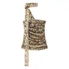 Roupas Femininas Europeias e Americanas Aliexpress Ins Venda Quente Moda Estampa Animal Estampa Leopardo Malha de Seda Conjunto de Saia