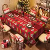 Toalha de Mesa de Natal com um Caminho de Mesa Xadrez Vermelho Festivo para Decoração de Mesa de Jantar e Toalha de Mesa para Festa Temática