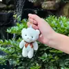 Urso de pelúcia siameses, bolsa com pingente, chaveiro, acessório para presente, boneca de pelúcia, pingente por atacado