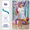 Saia Tutu Europeia e Americana para Meninas com Forro Camiseta Aniversário Alça de Ombro Laço Presilha de Cabelo Saia Tutu de Tela Estrela e Lua Roupa Infantil