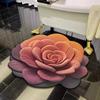 Alfombra de baño morada de fuego de buena suerte, alfombra absorbente con forma tridimensional 3D, alfombra de flores, alfombra de tierra de diatomeas para baño, secado rápido