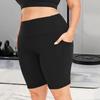 TEMU Verão tamanho plus size Calça de Yoga Cinco Pontos Feminina Verão Fina Alta Elasticidade Europeia e Americana Cintura Alta Legging de Yoga Transfronteiriça