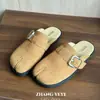 Medias zapatillas Birkenstock retro versátiles de estilo coreano con separación de dedos, nuevo modelo de principios de otoño, sandalias de slip-on para mujer con una correa y hebilla, puntera cerrada, de moda