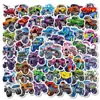 50 Pegatinas de Camión Monstruo de Compra Directa Transfronteriza, Coche de Dibujos Animados y Vehículo Bigfoot Pegatinas Geniales Impermeables