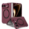 Adecuado para iPhone Duo, esta funda de teléfono magnética de color sólido, tacto suave y acabado mate proporciona cobertura total y protección contra caídas para la pantalla plegable de Apple.