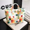 2026 Nuevo Sitio Independiente Transfronterizo Temu Bolso de Mano Impermeable PVC+Lona Portátil de Viaje Bolso de Hombro Bolso Tote