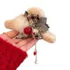 Alegria de Natal~ Presilha de Cabelo de Pelúcia Vermelha de Ano Novo para Mulheres 2025 Novo Estilo Presilha Jacaré de Alta Qualidade Penteado Elegante para a Parte de Trás da Cabeça