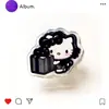 Clip de plástico acrílico para documentos, notas, exámenes, tipo Hello Kitty estilo Chanel, clip multifuncional de cola larga para estudiantes